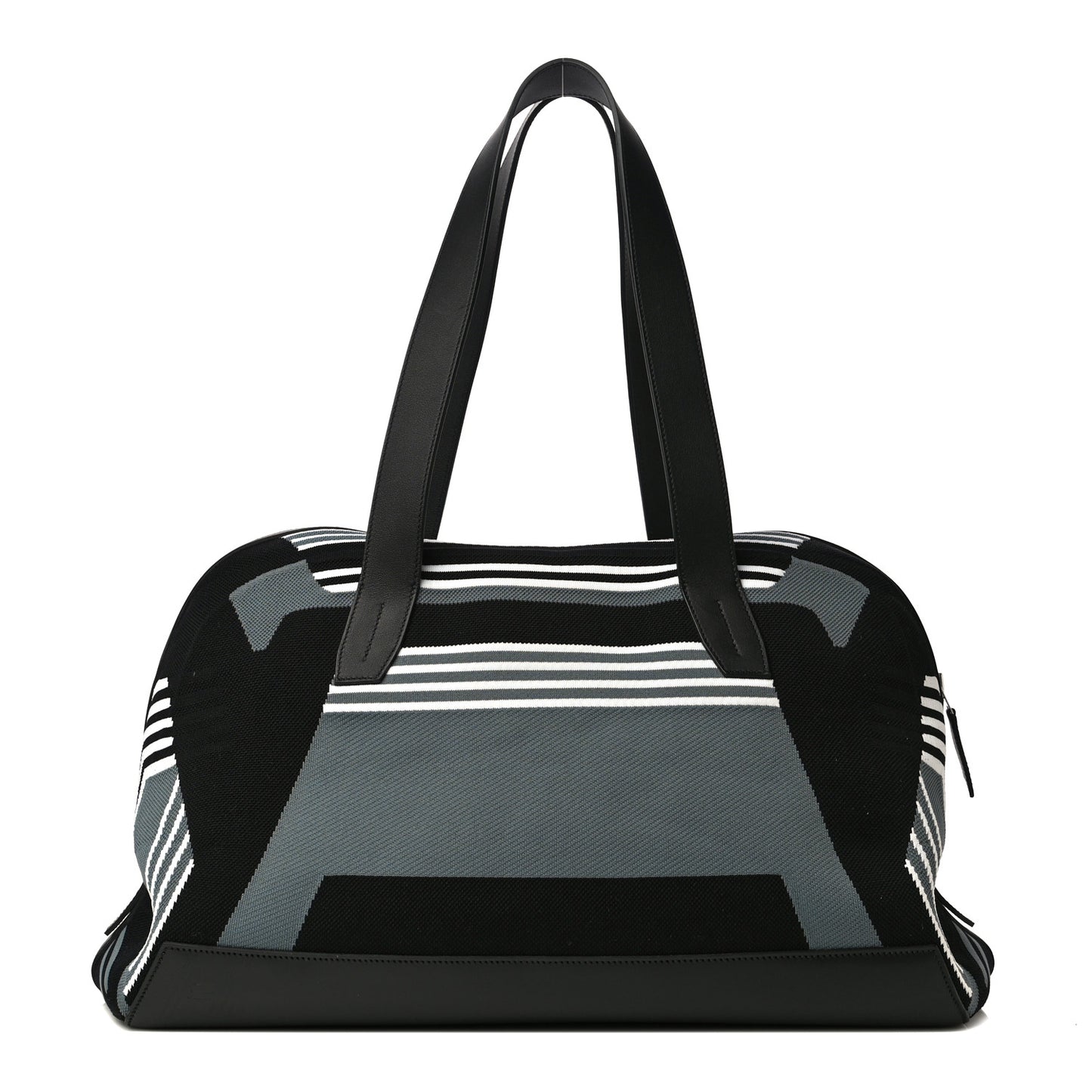 Technical Mesh Calfskin Hunter Dynamo Duffle Bag Black Gris Asphalte