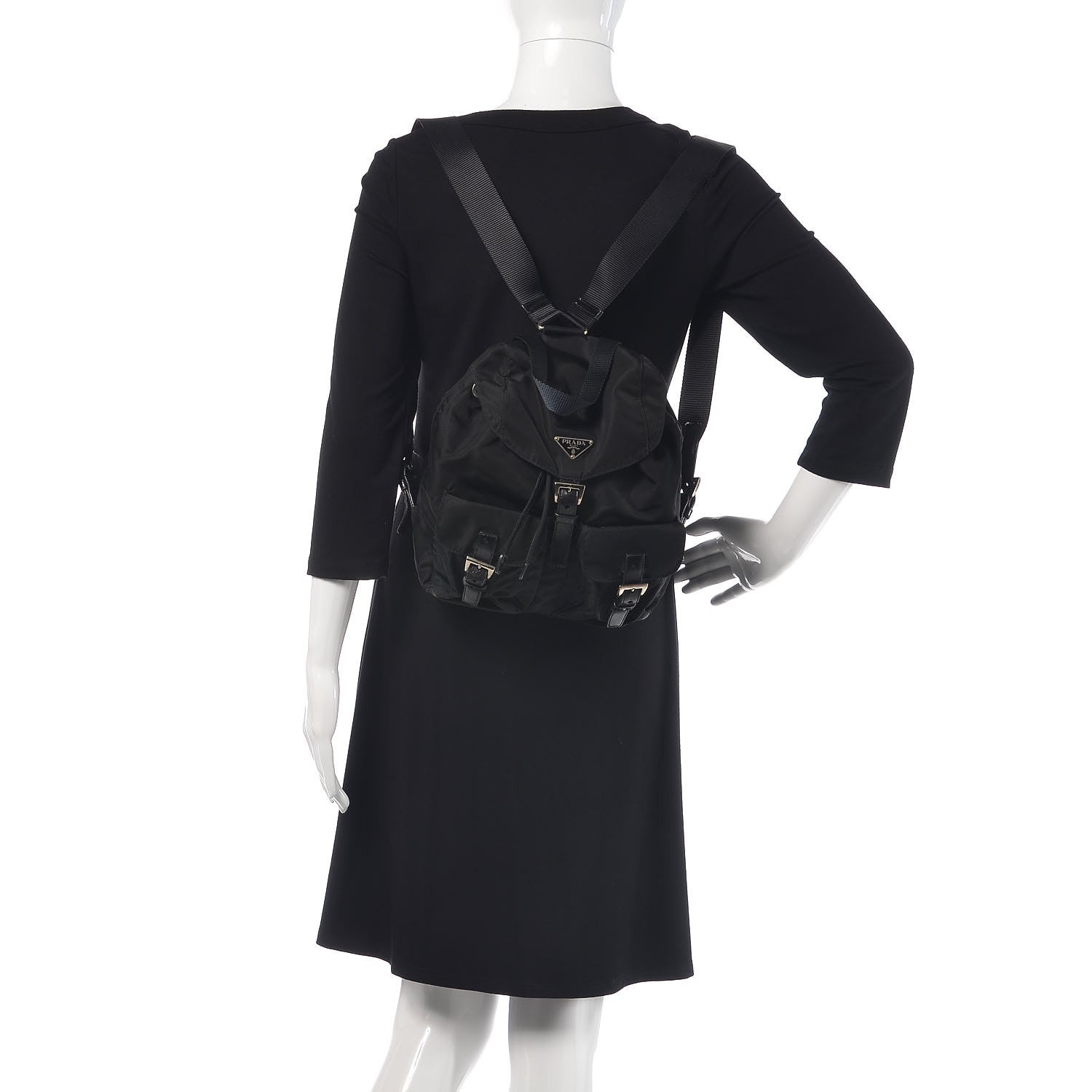 Prada Tessuto Nylon Vela Small Backpack Black 2 of 13