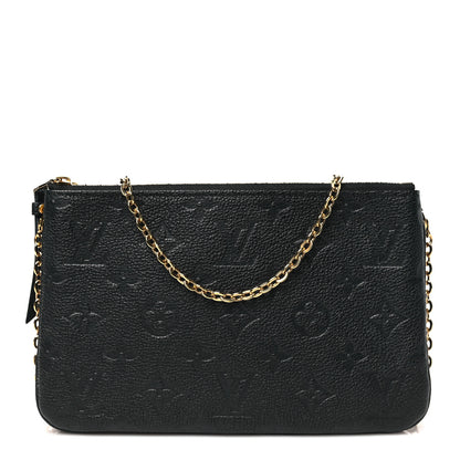 Louis Vuitton Empreinte Double Zip Pochette Black 1 of 10