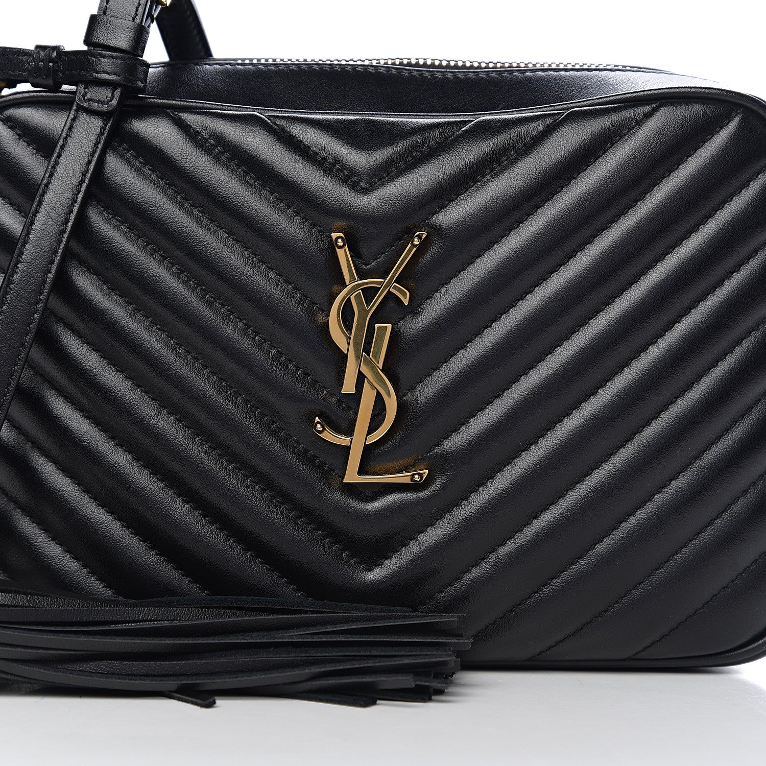 Saint Laurent Calfskin Matelasse Monogram Lou Camera Bag Black 8 of 9