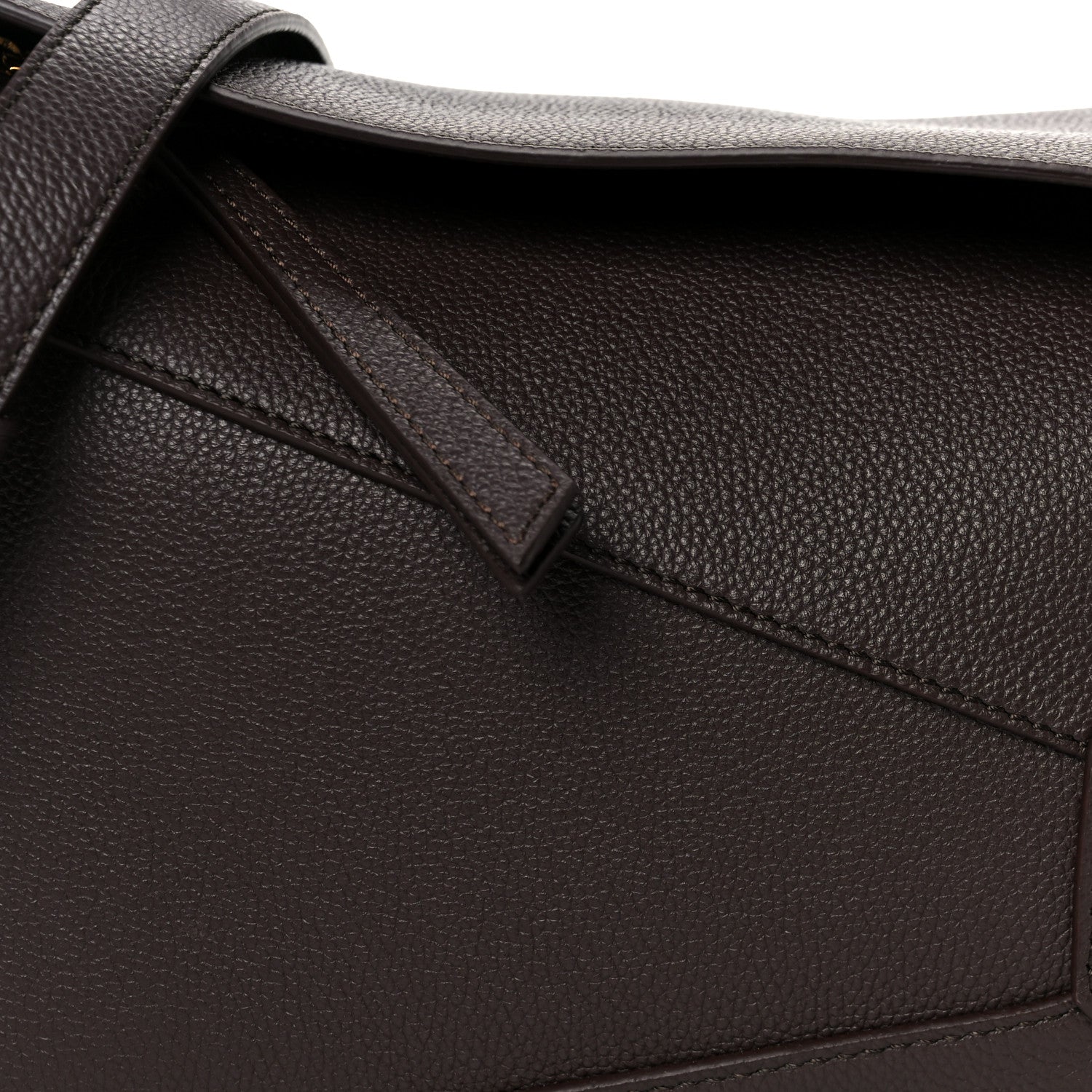 Loewe Soft Grained Calfskin Small Puzzle Edge Bag Dark Chestnut 9 of 11
