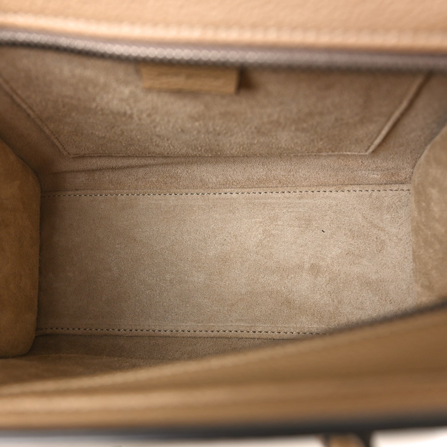 Celine Drummed Calfskin Nano Luggage Dune 5 of 8