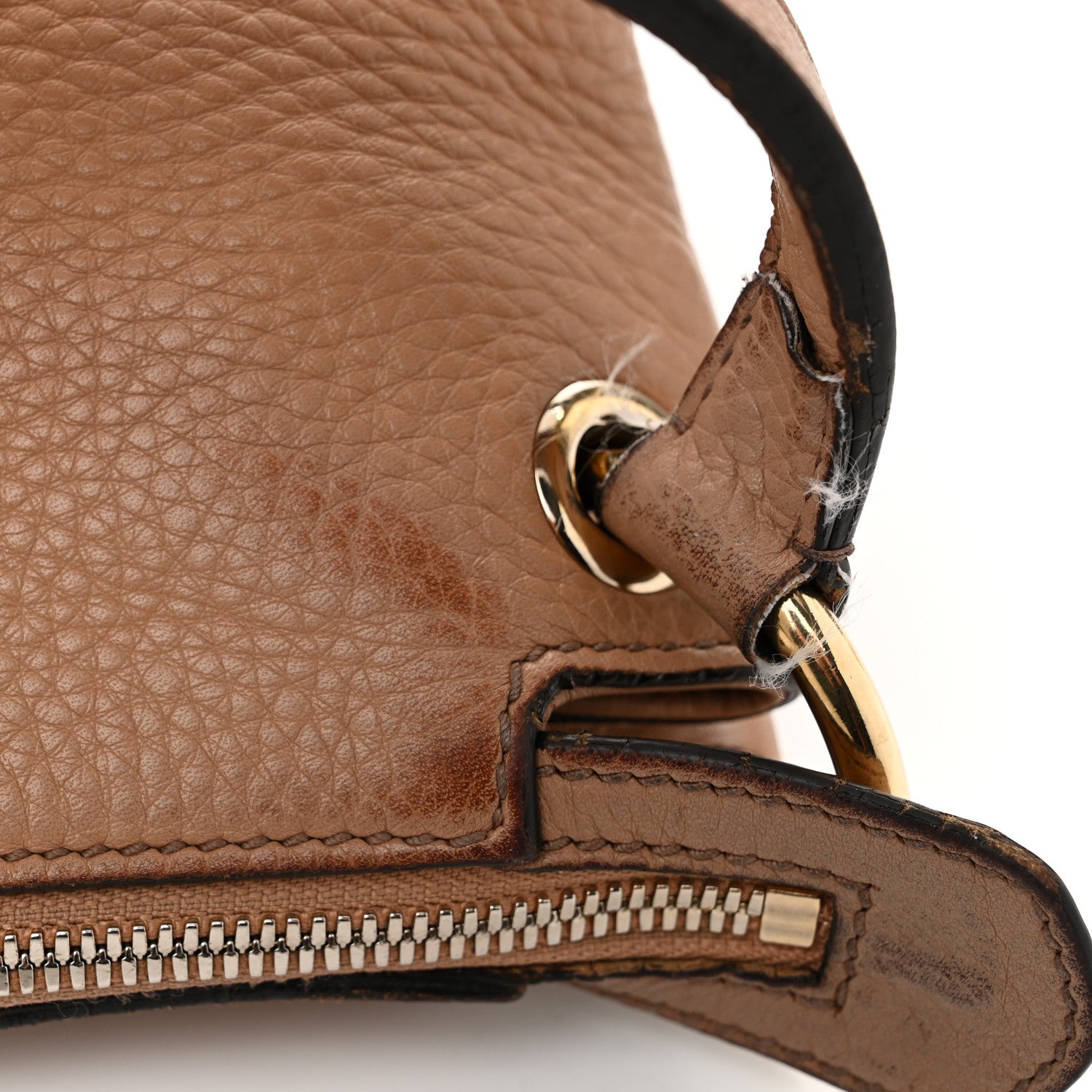 Gucci Pebbled Calfskin Large Soho Hobo Camelia 12 of 15