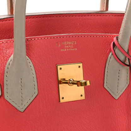 Hermes Chevre Mysore Horseshoe Birkin 30  Rose Lipstick Gris Perle 6 of 11