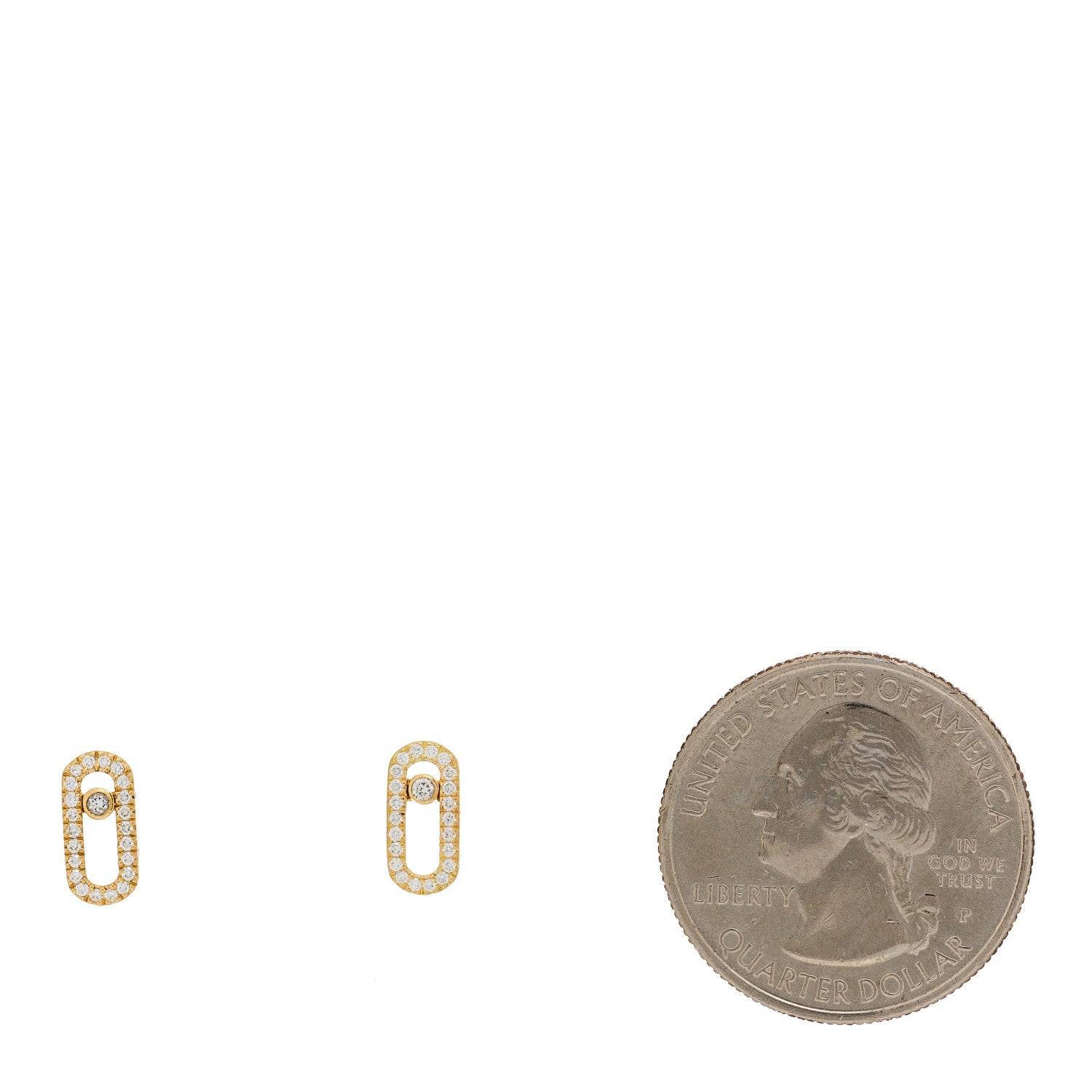 Messika 18K Yellow Gold Diamond Move Uno Earrings 2 of 4