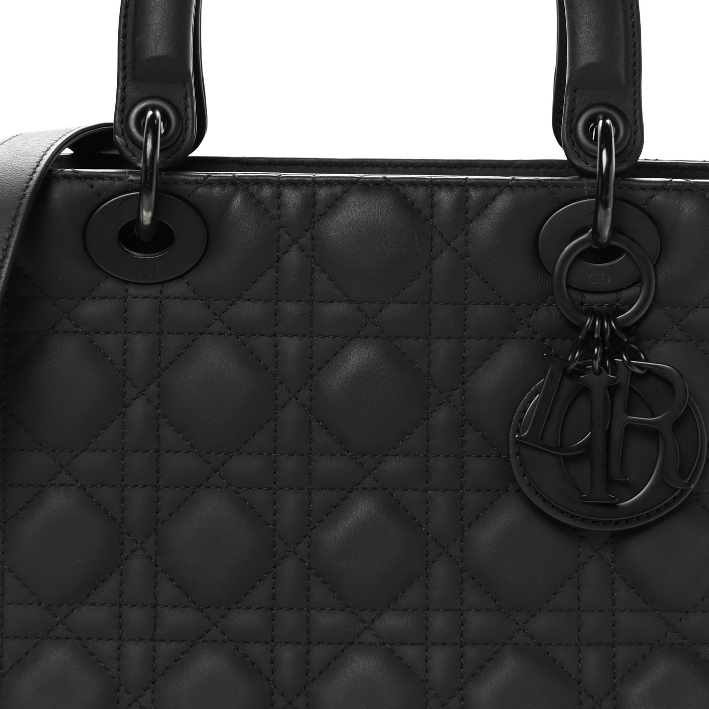Ultra Matte Calfskin Cannage Medium Lady Dior Black
