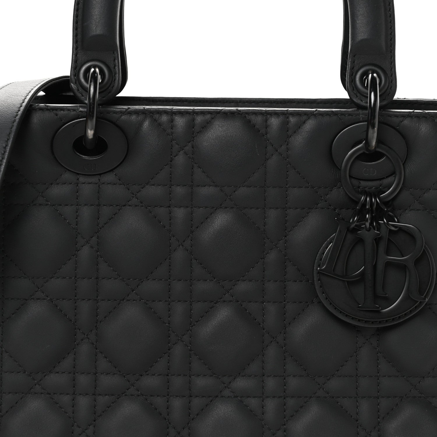 Christian Dior Ultra Matte Calfskin Cannage Medium Lady Dior Black 8 of 11