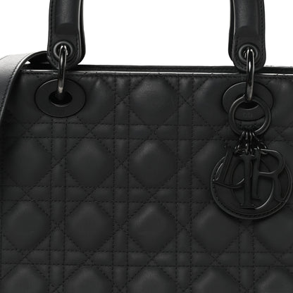 Christian Dior Ultra Matte Calfskin Cannage Medium Lady Dior Black 8 of 11