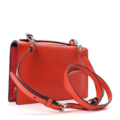 Prada Saffiano Lux Sound Shoulder Bag Fuoco Lacca 3 of 9