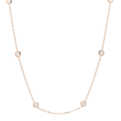 Cartier 18K Pink Gold 8 Diamond D'Amour Station Necklace 1 of 5