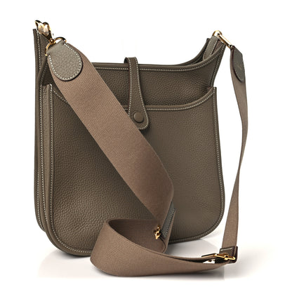 Hermes Taurillon Clemence Evelyne III PM Etoupe 3 of 11