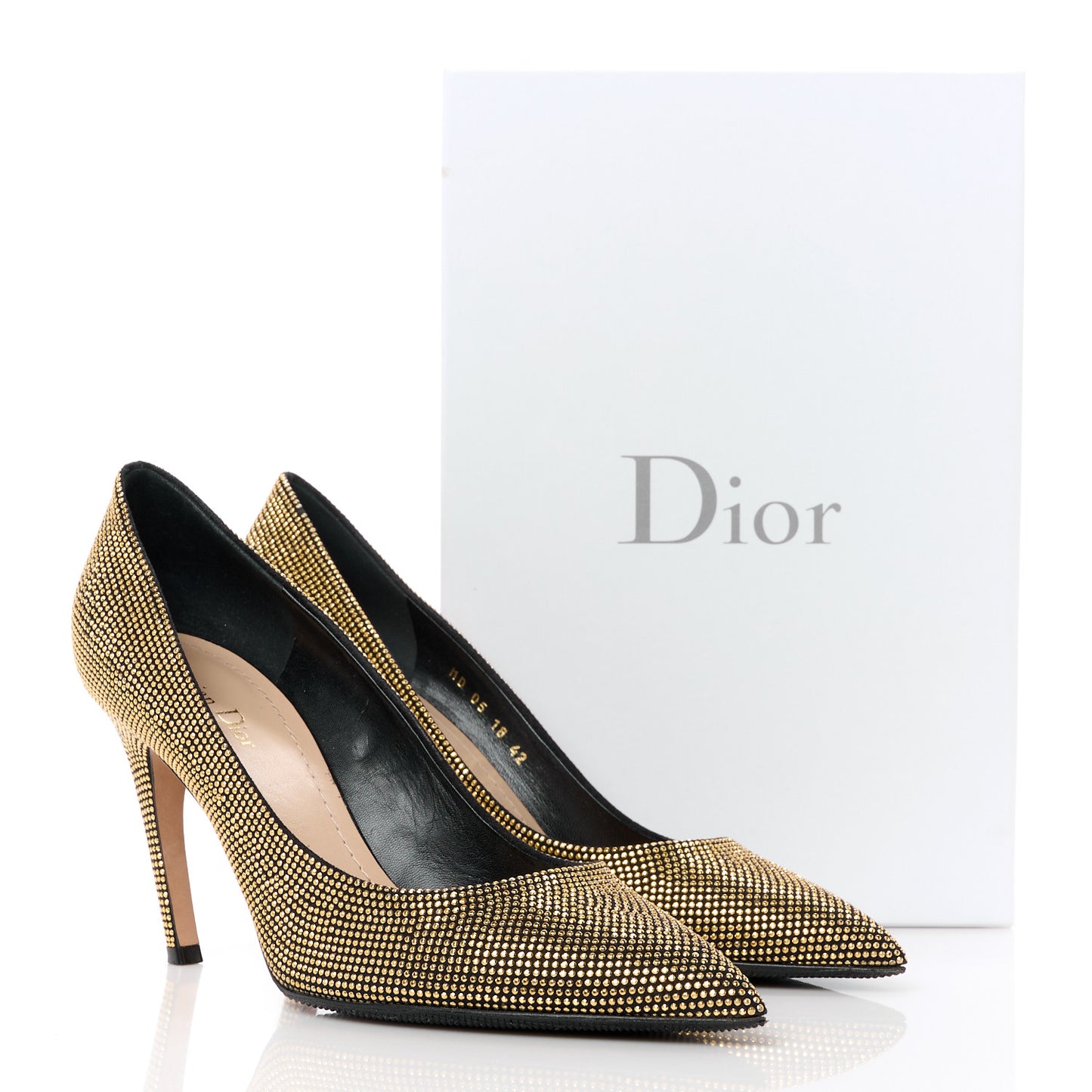 Suede Studded D-Choc 90mm Pumps 42 Black Gold