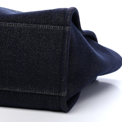 Chanel Lurex Canvas Medium Deauville Tote Navy Blue Gold 8 of 8