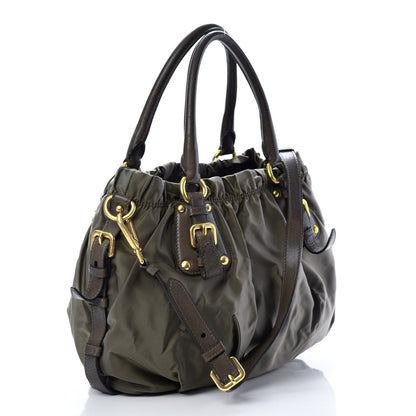 Prada Tessuto Nylon Jacquard Logo Tote Fumo 2 of 12
