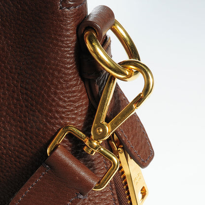 Prada Vitello Daino Zipper Hobo Bruciato 13 of 16