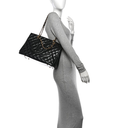 Chanel Patent Quilted Grand Shopping Tote GST Black 2 of 12