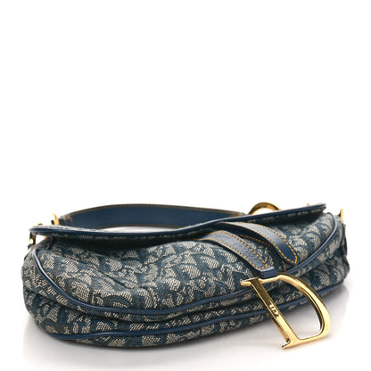 Christian Dior Monogram Saddle Bag Blue 4 of 9