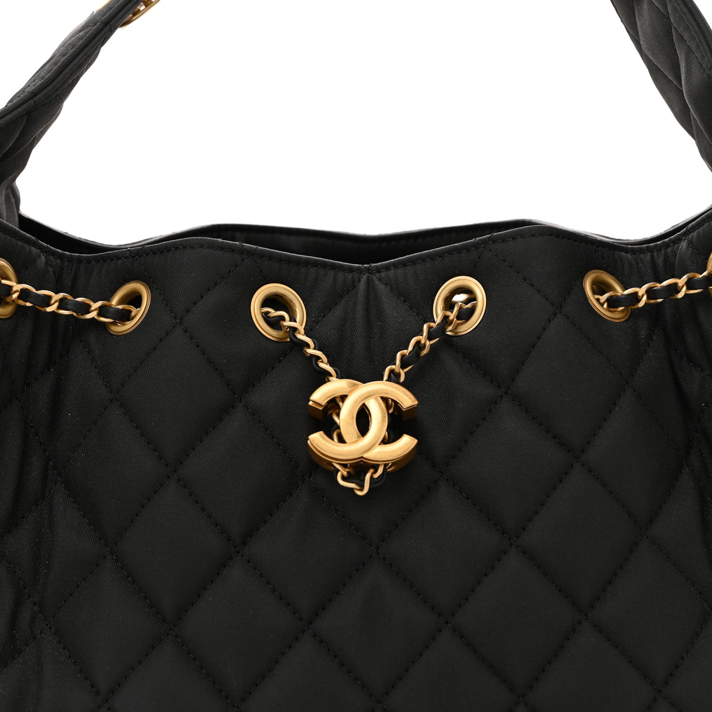 Canvas Quilted Small Chanel 25 Handbag Black