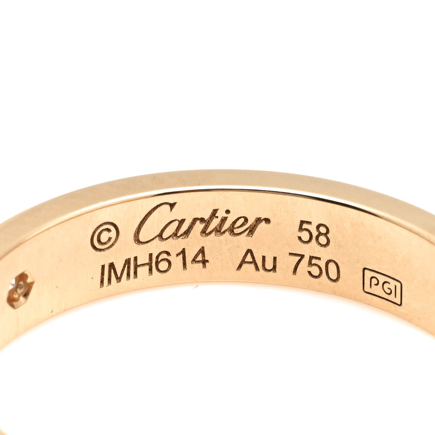 18K Yellow Gold Diamond 4mm LOVE Wedding Band Ring 57 8