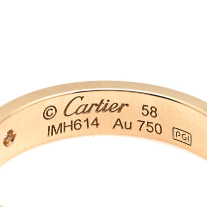 Cartier 18K Yellow Gold Diamond 4mm LOVE Wedding Band Ring 57 8 4 of 5