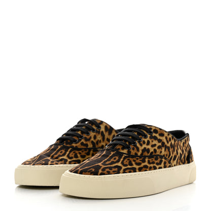 Saint Laurent Canvas Leopard Print Venice Low Top Sneakers 39 Black 3 of 9