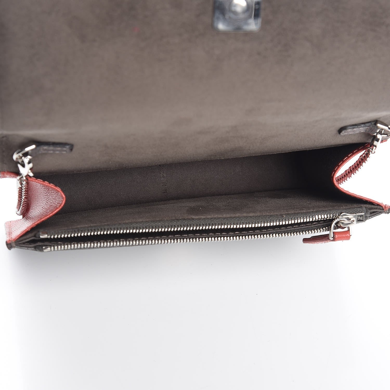 Fendi Vitello Elite Monster Eyes Studded Tube Wallet on Chain Carbone White Multicolor 5 of 8