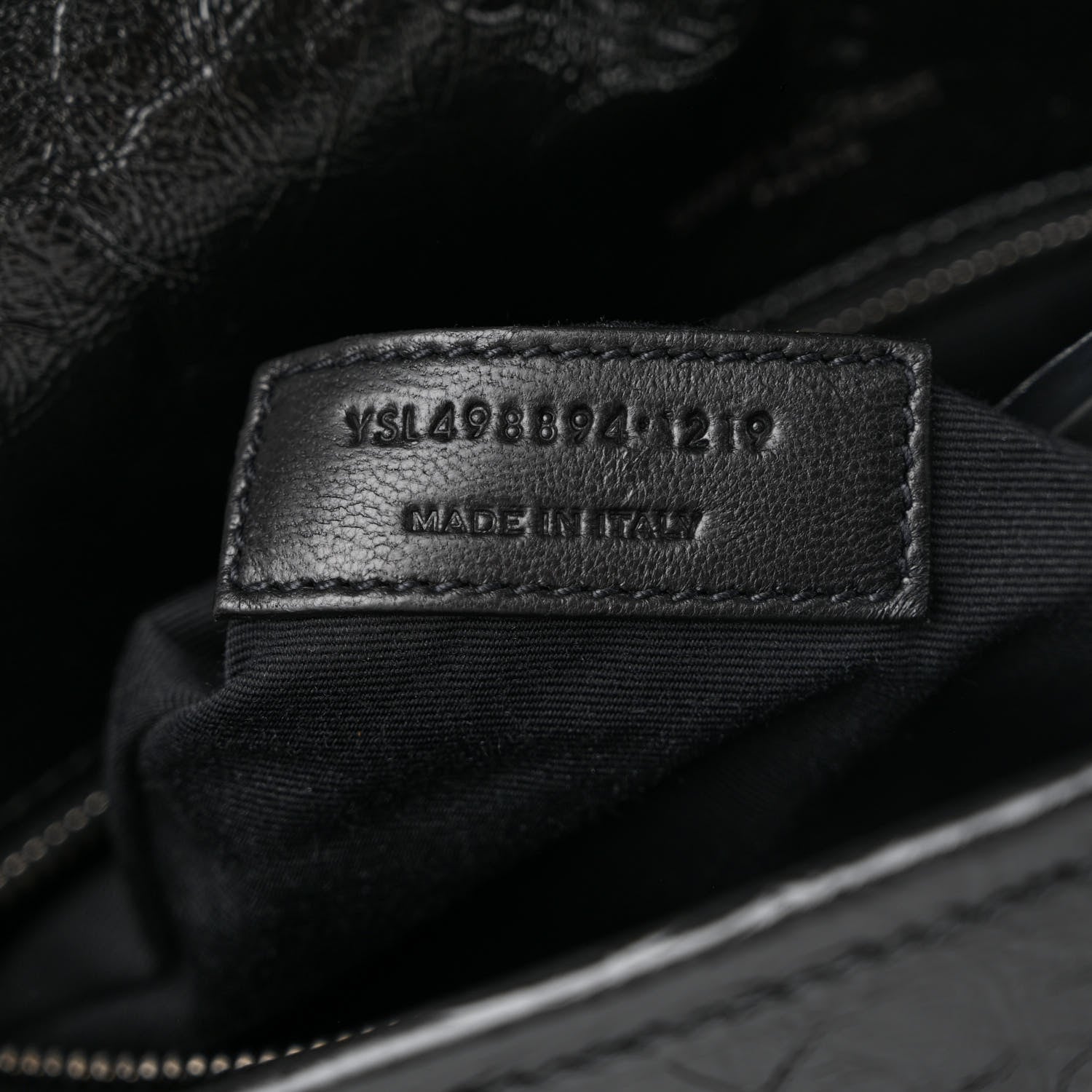 Saint Laurent Crinkled Calfskin Matelasse Monogram Medium Niki Chain Satchel Black 7 of 10