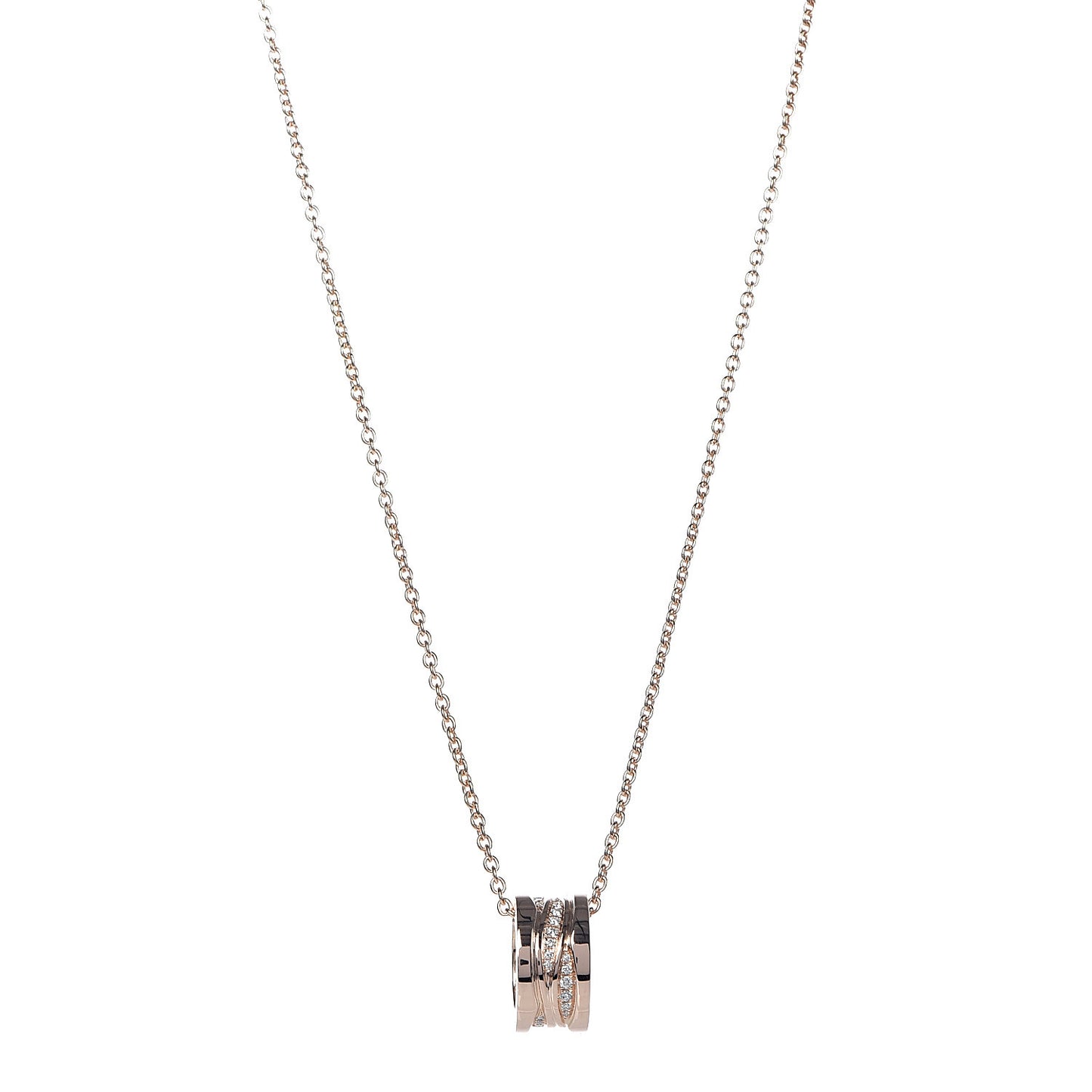 18K Rose Gold Diamond B.Zero1 Legend Pendant Necklace