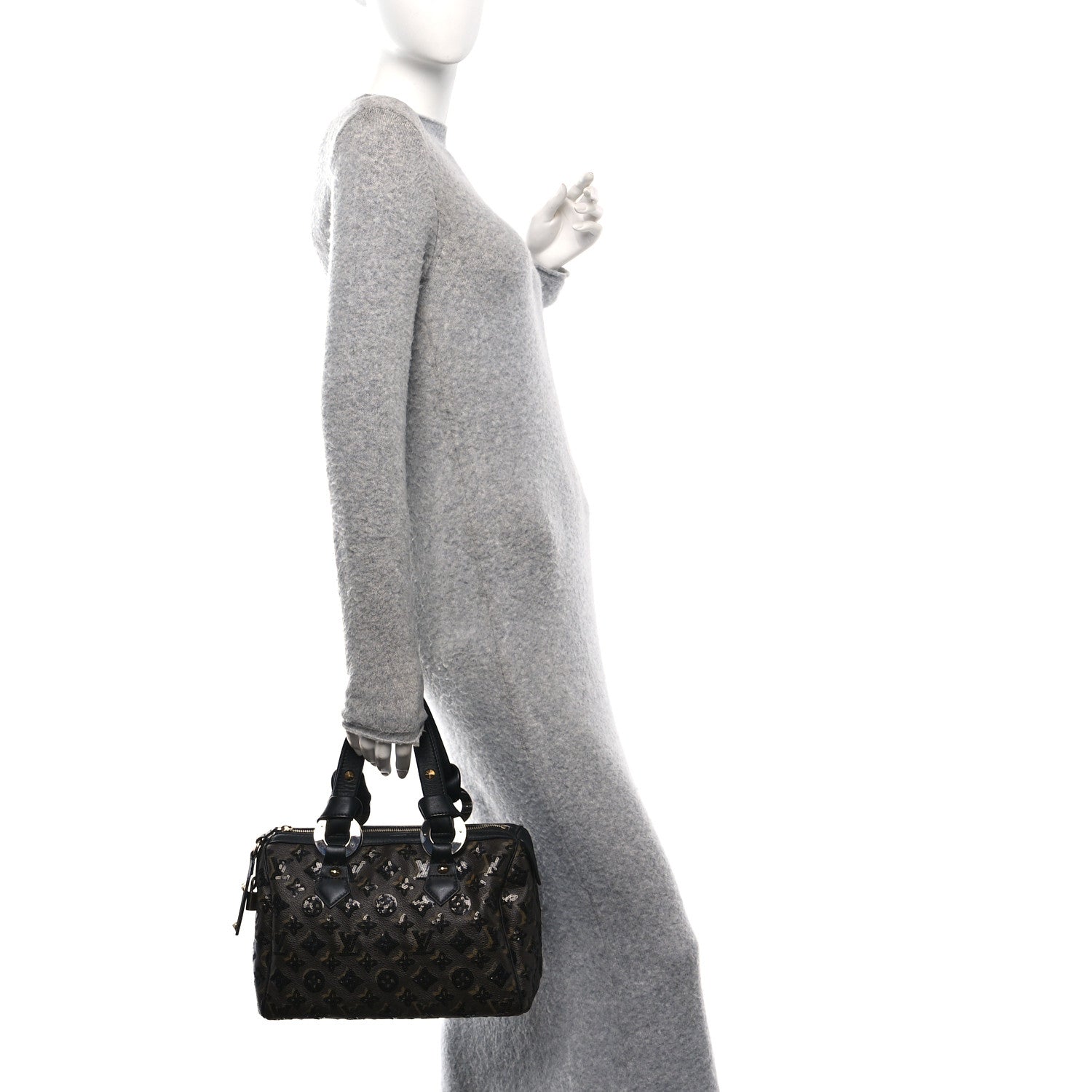 Louis Vuitton Monogram Sequins Eclipse Speedy 28 Black 2 of 11