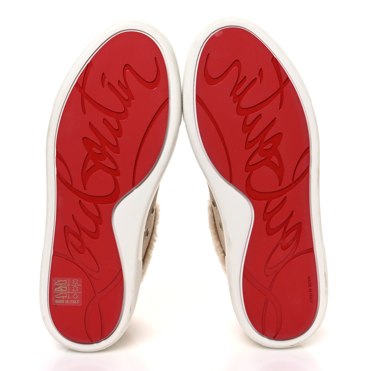 Christian Louboutin Suede Shearling Fun Vierissima Flat Sneakers 38 Atlas 7 of 9