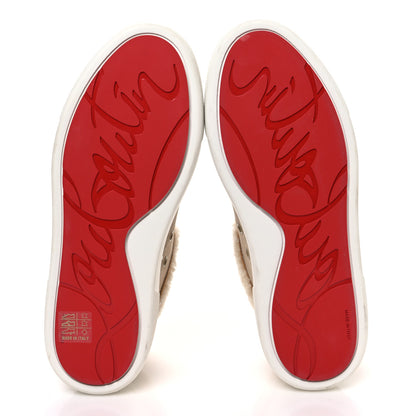 Christian Louboutin Suede Shearling Fun Vierissima Flat Sneakers 38 Atlas 7 of 9