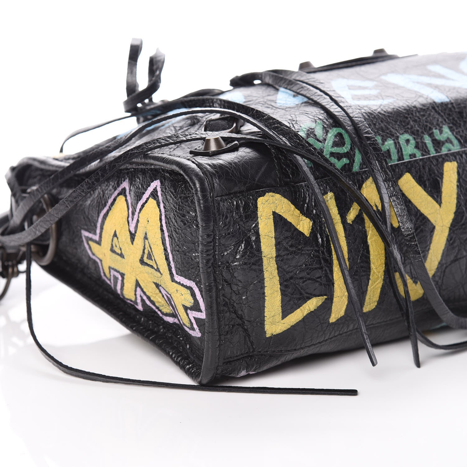 Balenciaga Agneau Graffiti All Over Classic Hardware S City Black Multicolor 5 of 9