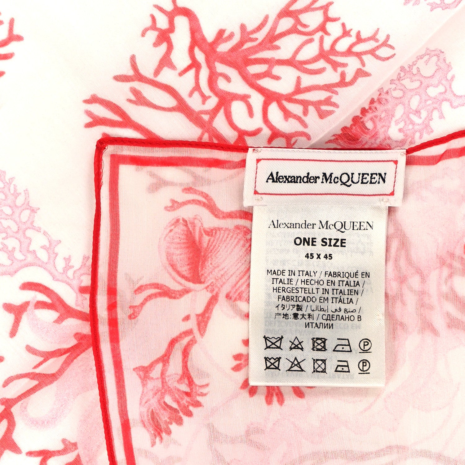 Alexander McQueen Modal Silk Under The Sea Scarf Coral 3 of 3