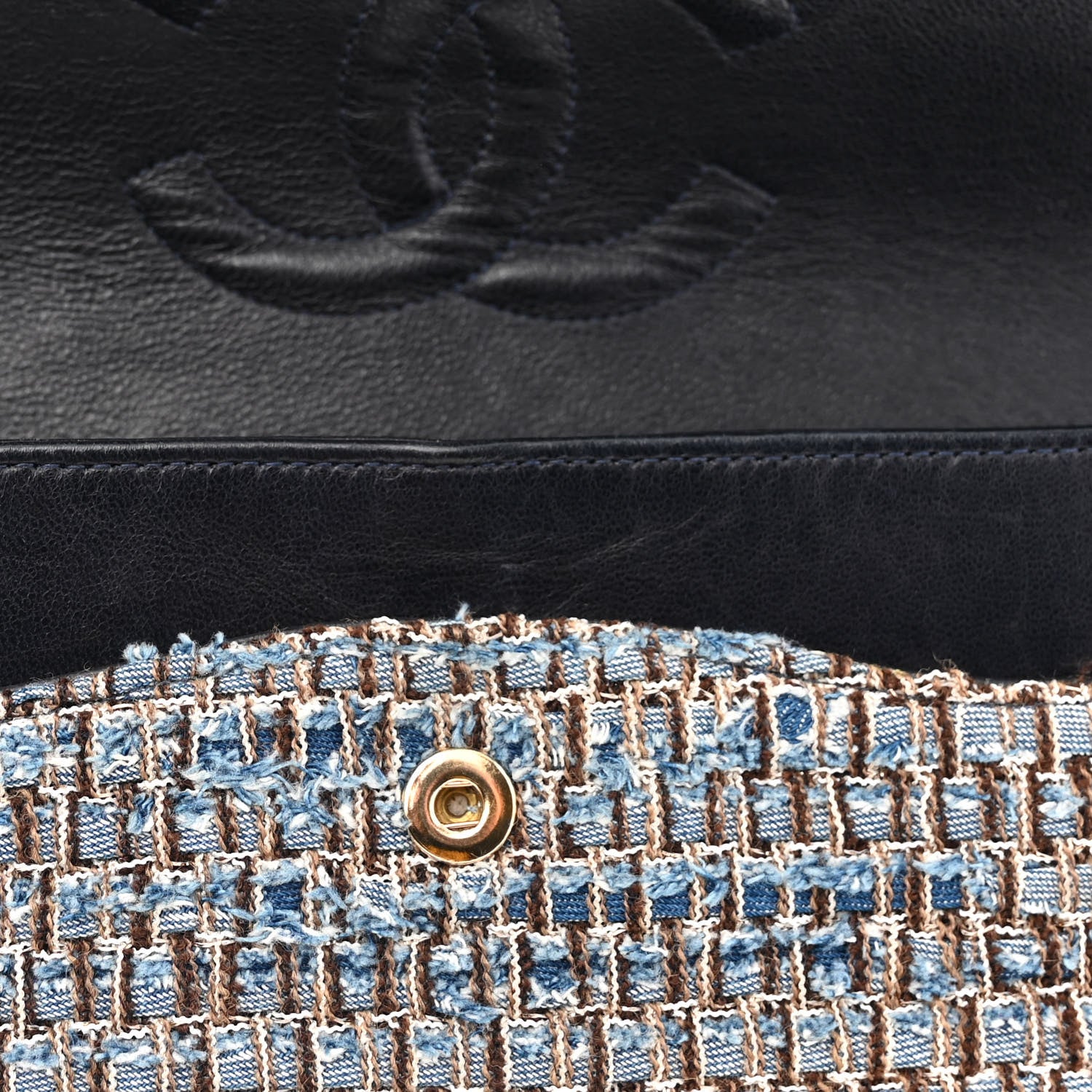Chanel Tweed Medium Double Flap Blue Multicolor 16 of 16