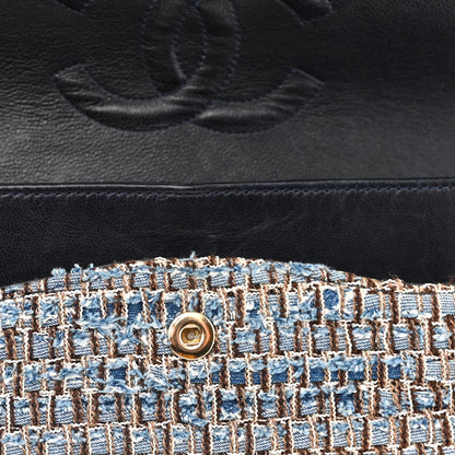 Chanel Tweed Medium Double Flap Blue Multicolor 16 of 16