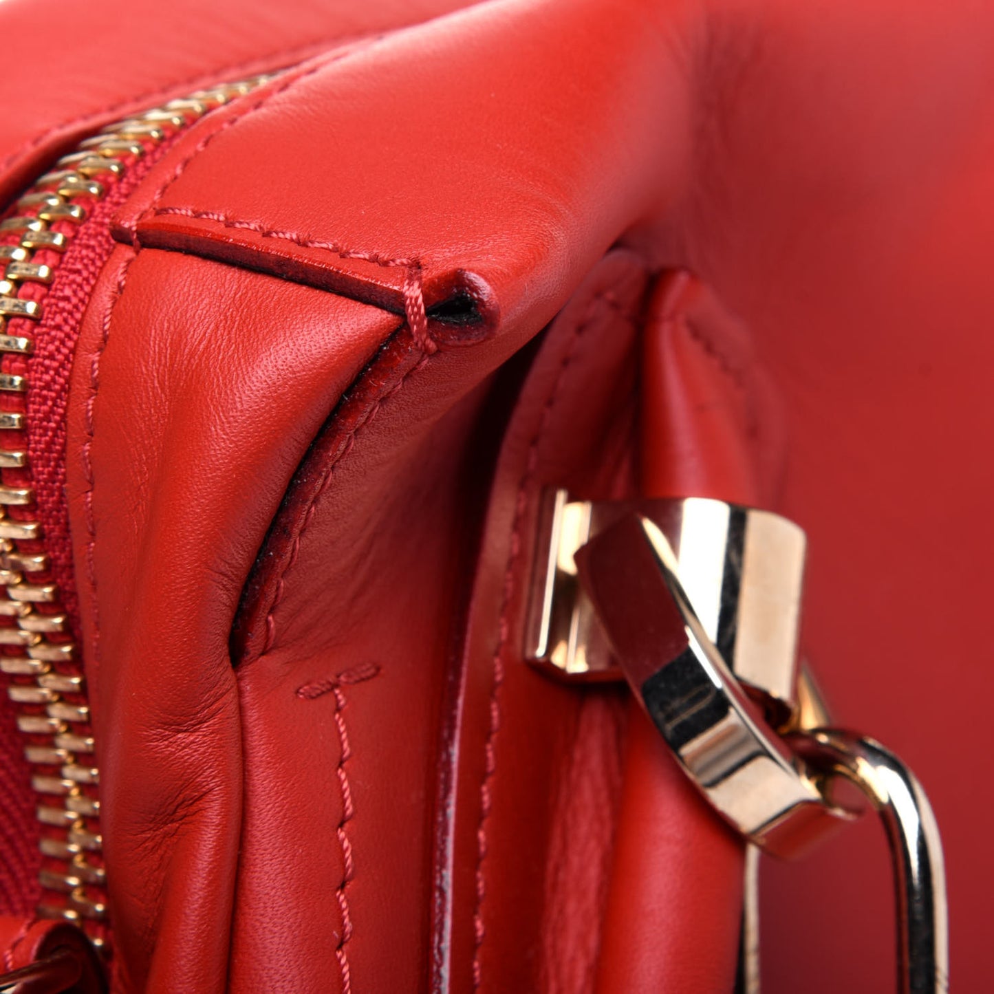 Calfskin Medium Paraty Metal Bar Trim Red