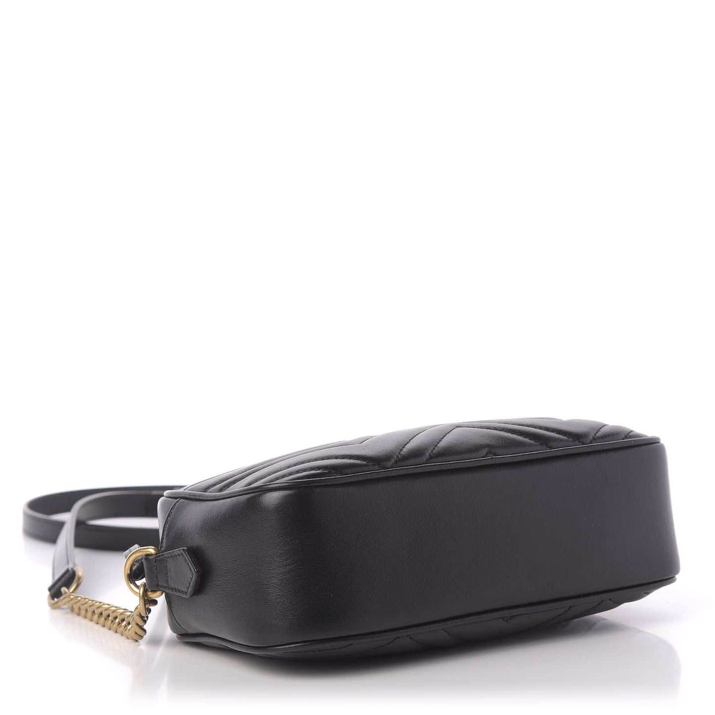 Calfskin Matelasse Small GG Marmont Chain Shoulder Bag Black