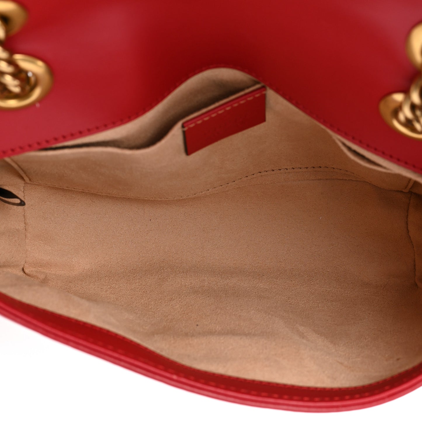Calfskin Matelasse Mini GG Marmont Shoulder Bag Hibiscus Red