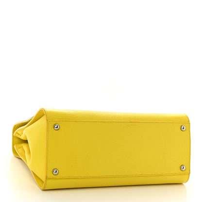 Dolce & Gabbana Lizard Calfskin Embossed Medium Monica Top Handle Bag Yellow 4 of 11