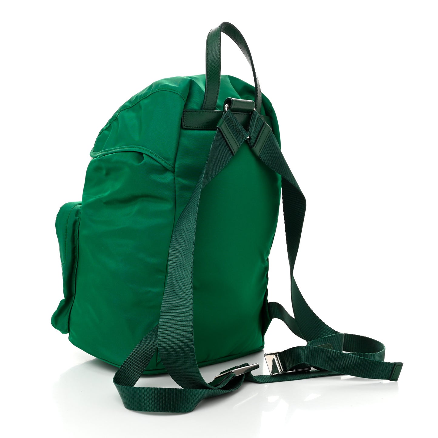 Nylon Vela Saffiano Double Buckle Backpack Oleandro