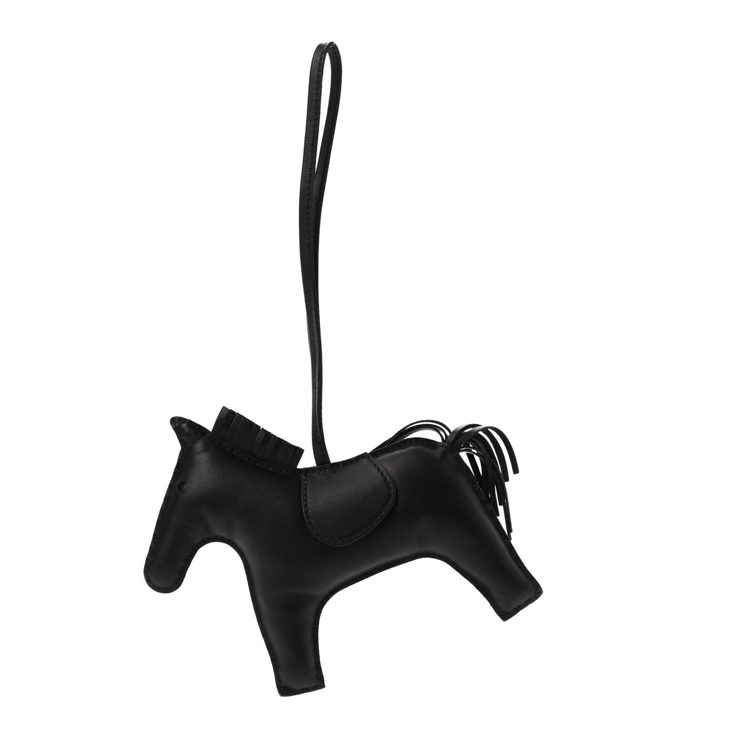 Milo Lambskin Grigri Rodeo Horse Bag Charm GM So Black