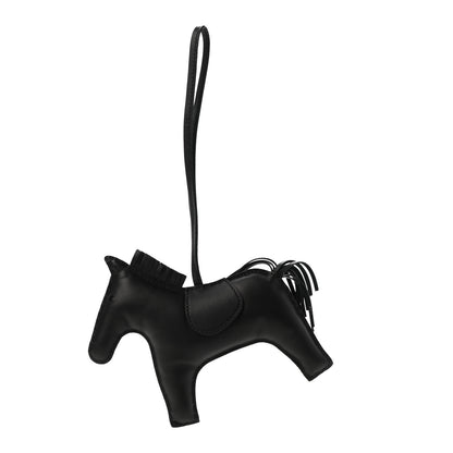 Hermes Milo Lambskin Grigri Rodeo Horse Bag Charm GM So Black 2 of 6