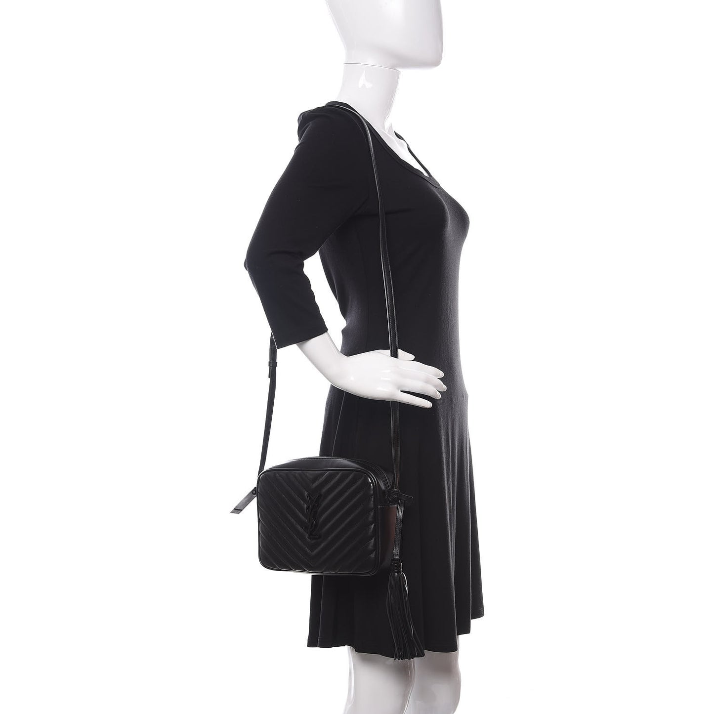 Calfskin Matelasse Monogram Lou Camera Bag Black