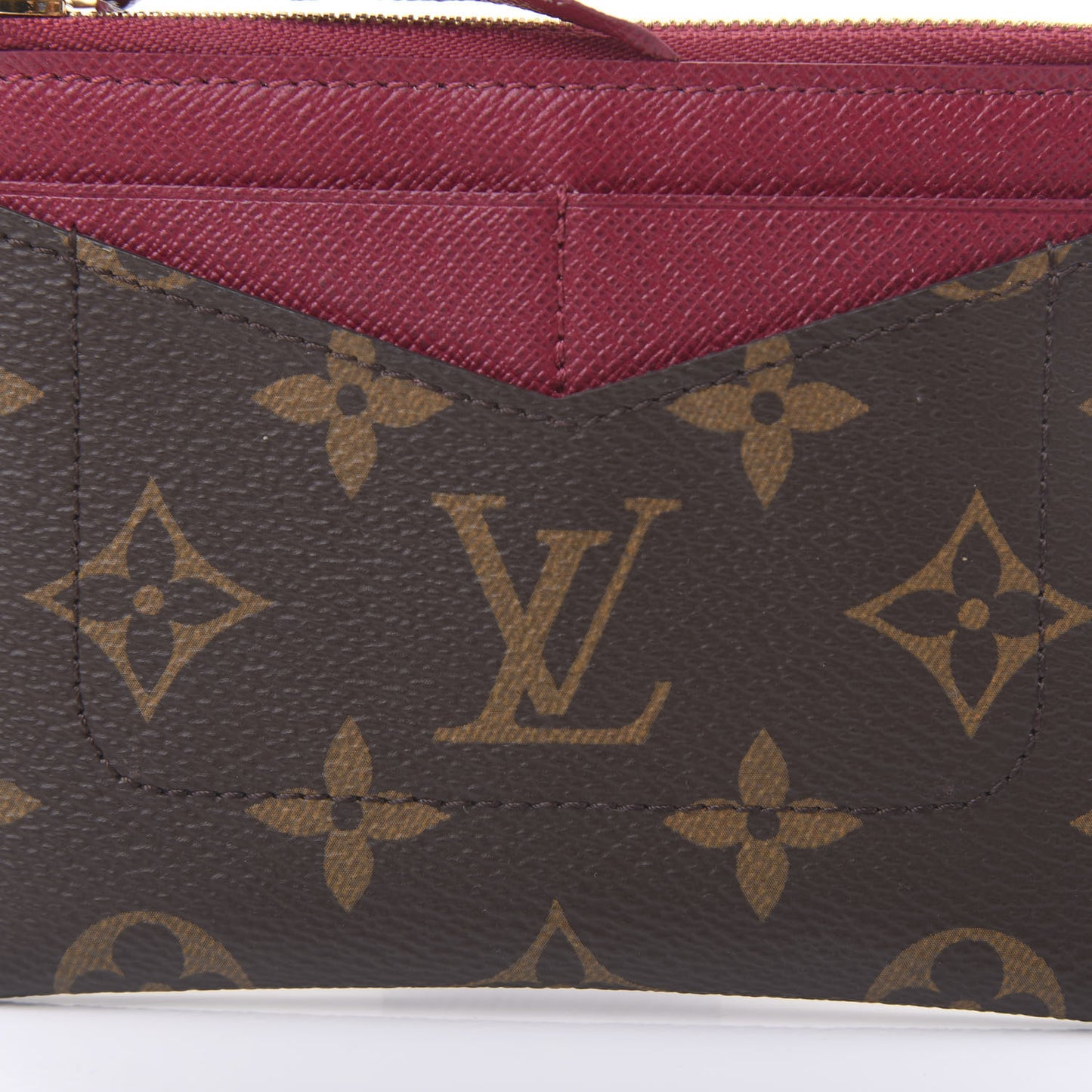 Monogram Zipped Card Holder Fuchsia