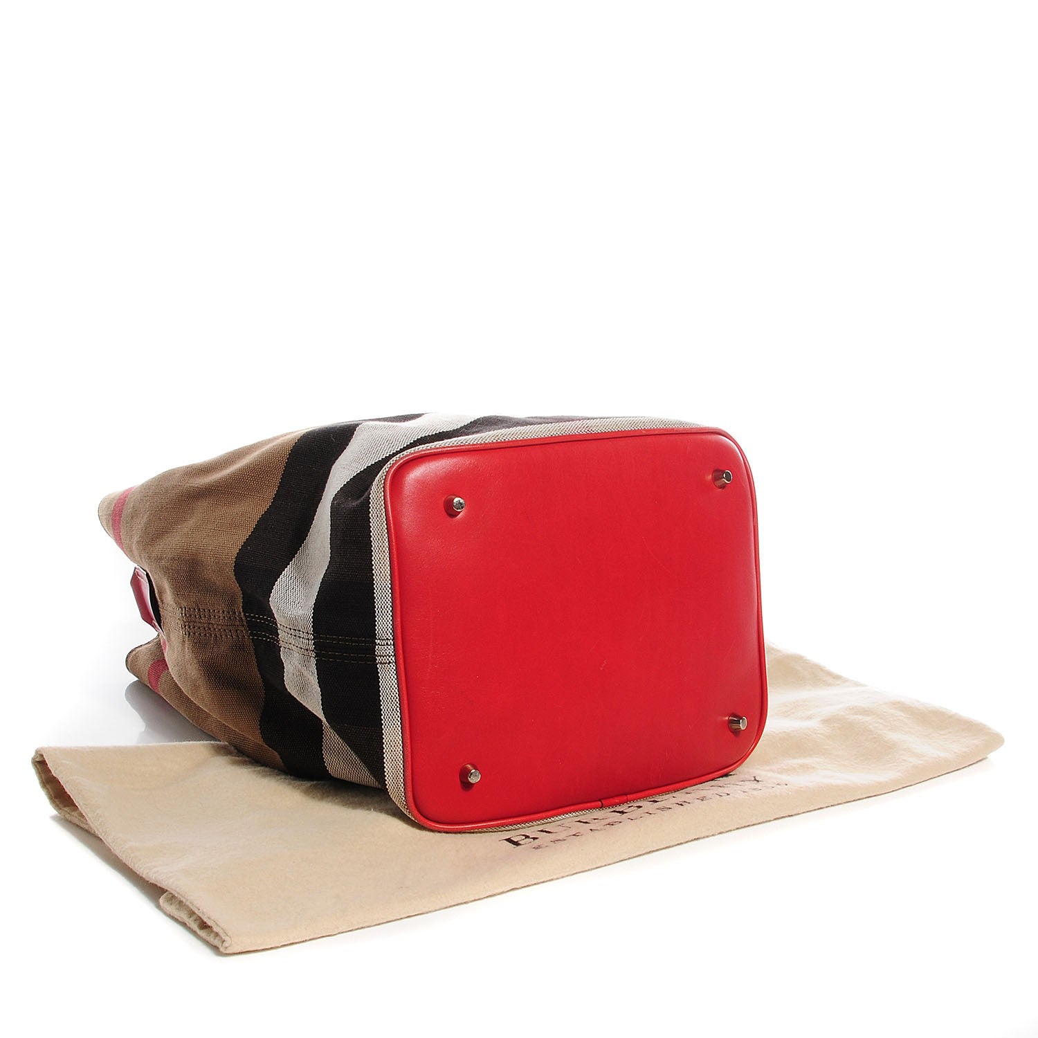 Burberry Canvas Mega Check Medium Ashby Hobo Cadmium Red 4 of 8