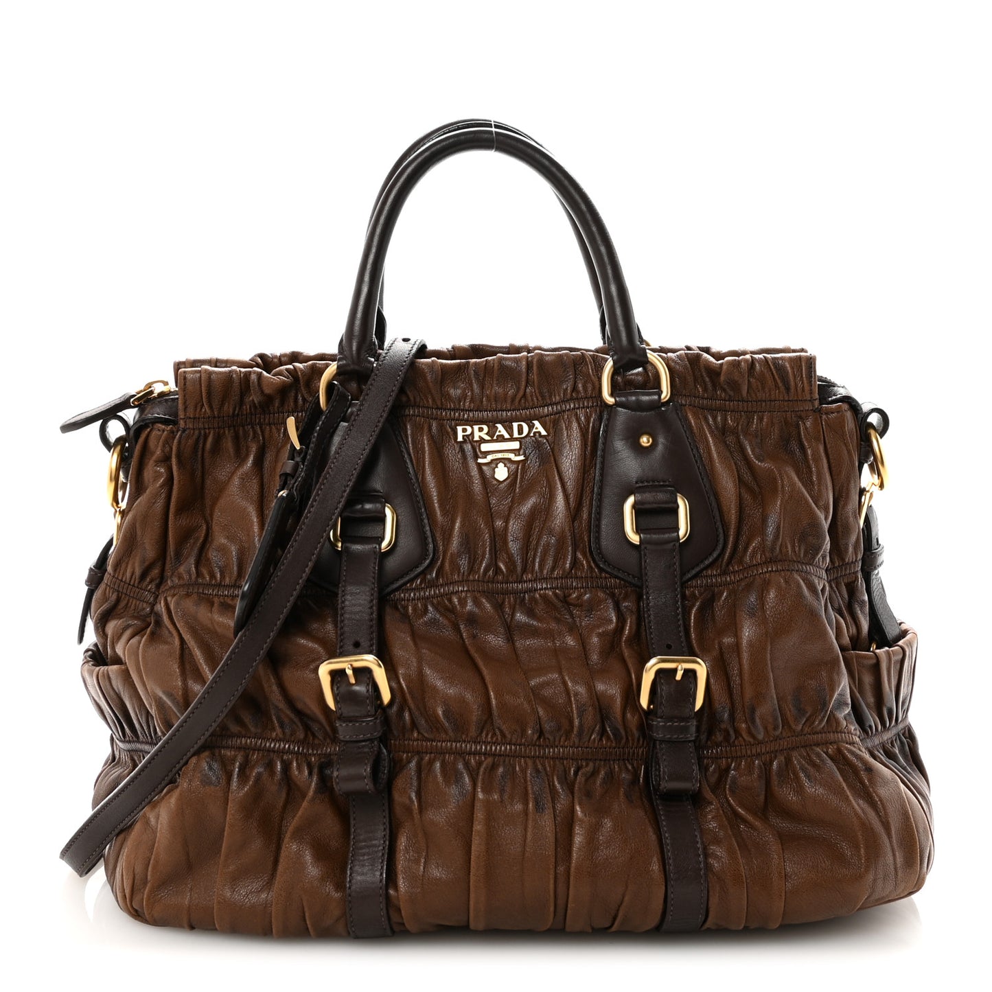 Nappa Gaufre Shopping Satchel Noce