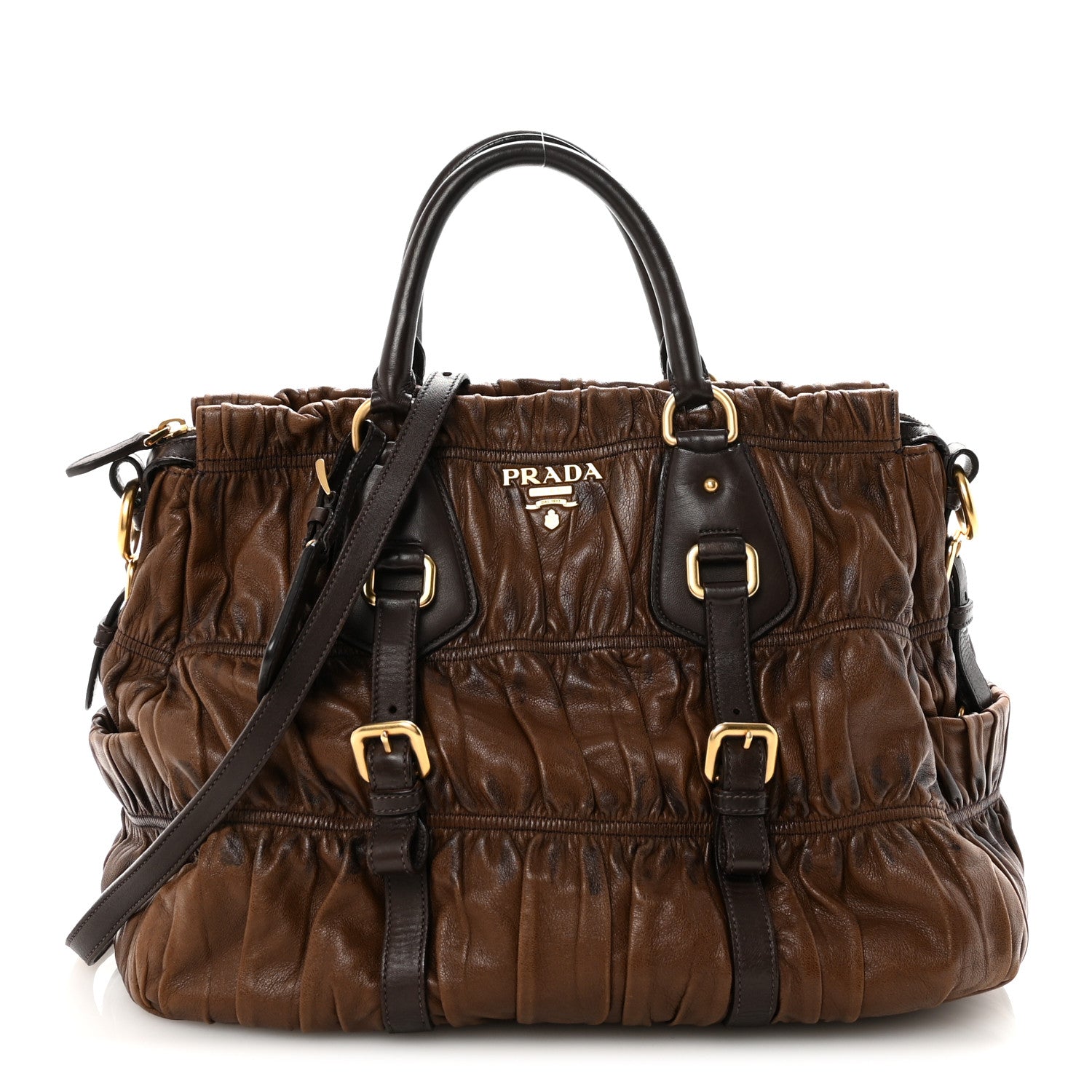 Prada Nappa Gaufre Shopping Satchel Noce 1 of 9