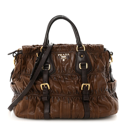 Prada Nappa Gaufre Shopping Satchel Noce 1 of 9