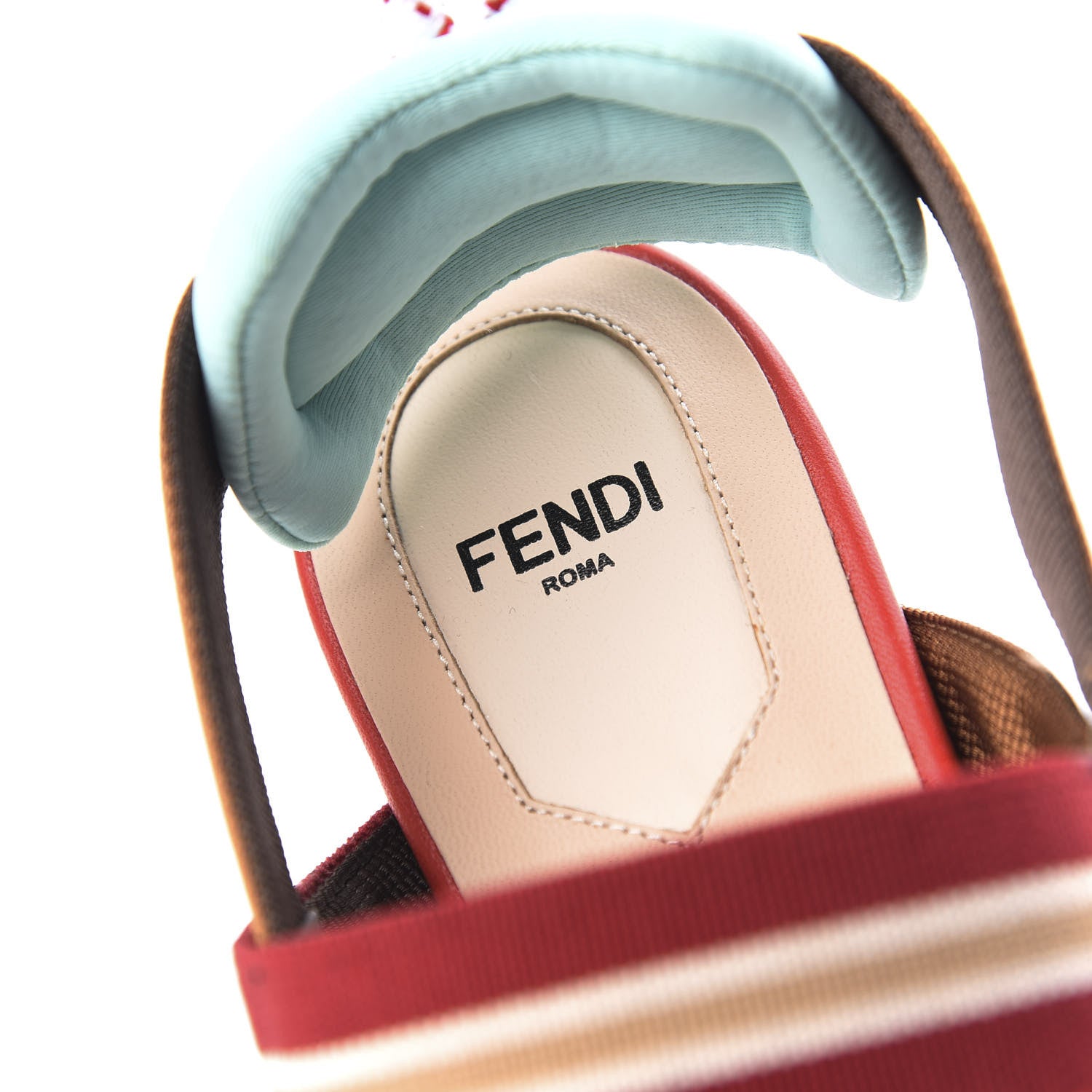 Fendi Technical Mesh FF Colibri Slingback Ballerina Flats 38 Tobacco Moro Cipria Papavero 6 of 8