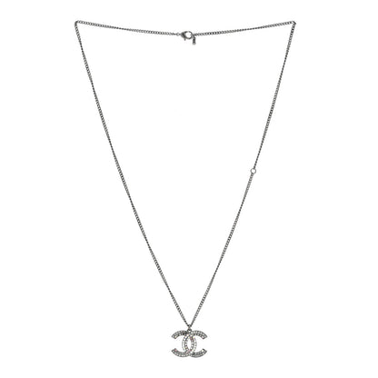 Chanel Baguette Crystal Large CC Necklace Silver 3 of 5